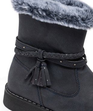 Boots fourrées à brides et zip pratique fille vue6 - GEMO (ENFANT) - GEMO