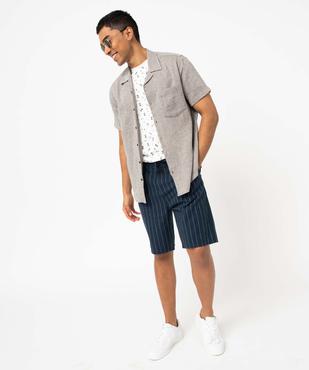 Chemise manches courtes col tailleur homme vue5 - GEMO (HOMME) - GEMO
