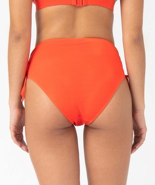 Slip de bain femme taille haute en maille texturée vue2 - GEMO 4G FEMME - GEMO