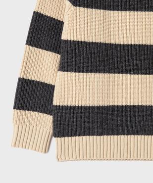 Pull rayé en grosse maille à emmanchures raglan garçon vue2 - GEMO (ENFANT) - GEMO