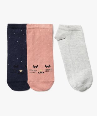 Chaussettes ultra courtes à motif femme (lot de 3) vue2 - GEMO(HOMWR FEM) - GEMO