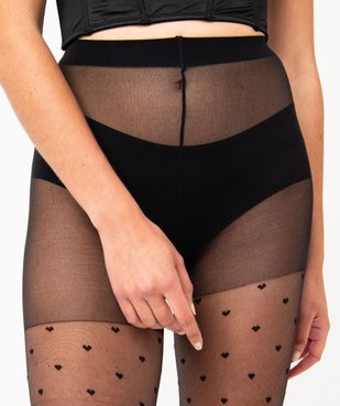 Collant fantaisie avec motifs coeurs femme - Dim Style  vue2 - DIM - GEMO