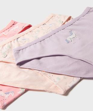 Culottes en coton stretch à motifs poneys fille (lot de 3) vue2 - GEMO 4G FILLE - GEMO