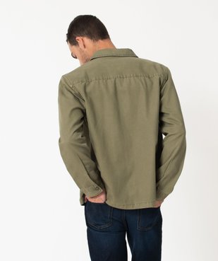 Veste droite en toile de coton à col chemise homme vue5 - GEMO 4G HOMME - GEMO