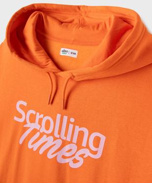 Sweat à capuche en molleton imprimé fille vue2 - GEMO 4G FILLE - GEMO