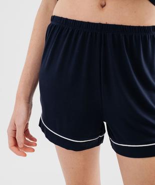 Pyjashort fluide avec haut chemise femme vue5 - GEMO 4G FEMME - GEMO