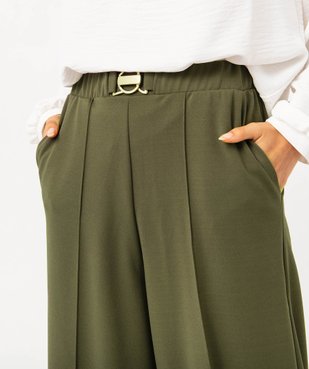 Pantalon en maille extensible avec bijou à la ceinture femme vue2 - GEMO(FEMME PAP) - GEMO