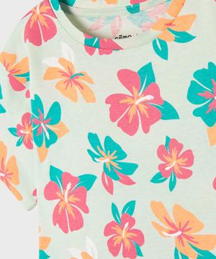 Tee-shirt à manches courtes à motifs estivaux fille vue2 - GEMO (ENFANT) - GEMO
