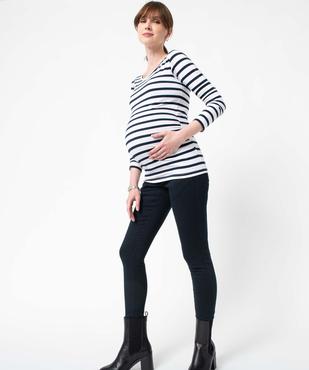 Jean de grossesse coupe slim avec bandeau élastiqué vue5 - GEMO (MATER) - GEMO