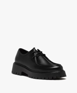 Derbies femme unis à semelle épaisse et crantée vue2 - GEMO (CASUAL) - GEMO