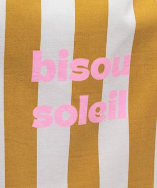 Tote bag en coton à rayures et message vue3 - GEMO (ACCESS) - GEMO