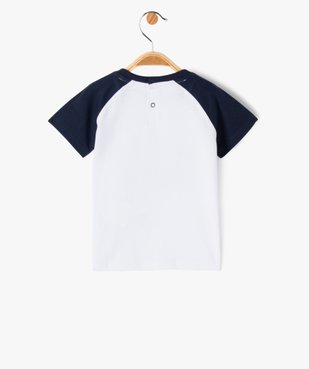 Tee-shirt manches courtes bicolore et motif bébé garçon - Batman vue3 - GEMO(BEBE DEBT) - GEMO
