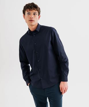Chemise manches longues coupe droite en coton stretch homme vue1 - GEMO 4G HOMME - GEMO