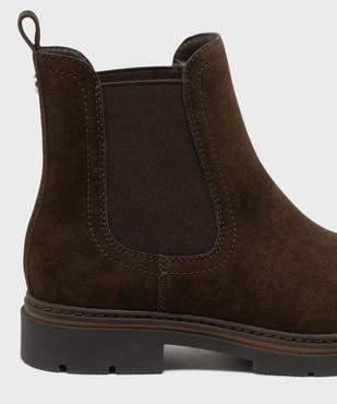 Boots Chelsea en suédine avec semelle crantée femme - LuluCastagnette vue6 - LULUCASTAGNETTE - GEMO