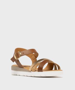 Sandales plates à brides croisées femme - Valentina Baldano vue2 - VALENTINA BALDA - GEMO