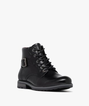 Boots homme casual avec bride à boucle fantaisie et zip vue3 - URBAN STEPS - GEMO