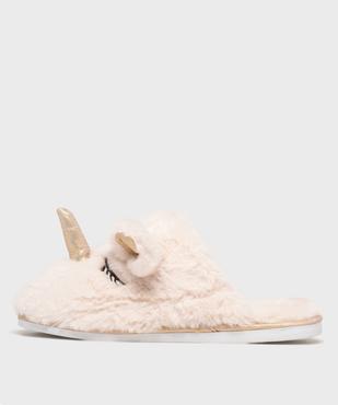 Chaussons mules en fourrure imitation forme licorne femme vue3 - GEMO 4G FEMME - GEMO