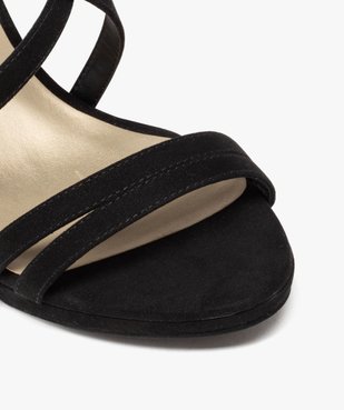 Sandales femme unies en suédine avec fines brides entrelacées vue6 - GEMO(URBAIN) - GEMO