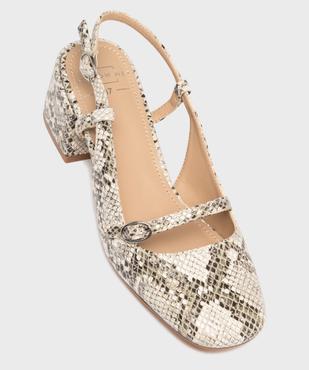 Escarpins slingback en matière embossée femme - Follow Me vue5 - FOLLOW ME - GEMO