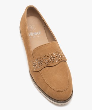 Mocassins femme unis à bride fantaisie ajourée vue6 - GEMO 4G FEMME - GEMO