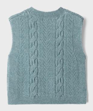 Pull sans manches en maille torsadée fille vue3 - GEMO (ENFANT) - GEMO