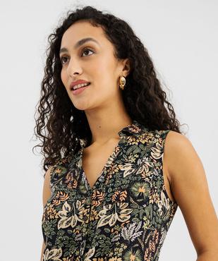 Chemise sans manches imprimée avec nœud dans le bas femme vue2 - GEMO 4G FEMME - GEMO