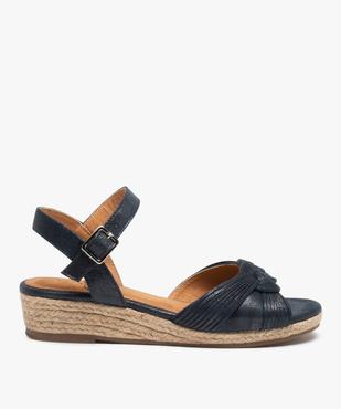 Sandales femme à talon compensé et tige finement pailletée vue1 - GEMO (CASUAL) - GEMO