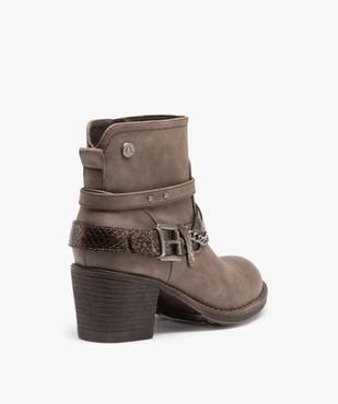 Boots femme à talon dessus mat et brides fantaisie vue5 - GEMO(URBAIN) - GEMO