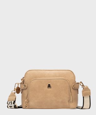 Sac en matière grainée avec deux bandoulières amovibles femme - LuluCastagnette vue1 - LULU CASTAGNETT - GEMO