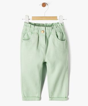 Pantalon en coton avec taille ajustable bébé fille vue1 - GEMO 4G BEBE - GEMO