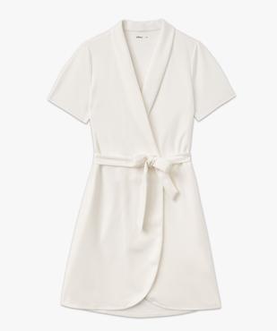 Robe portefeuille manches courtes en maille extensible femme vue4 - GEMO 4G FEMME - GEMO