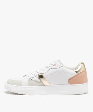 Baskets dessus cuir avec touches métallisées femme - Alma vue3 - ALMA - GEMO