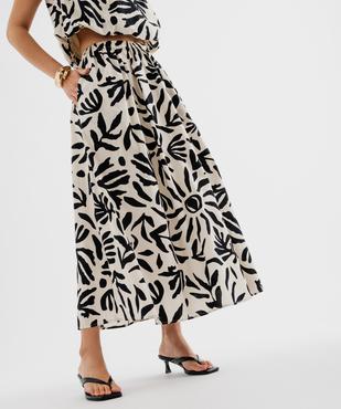 Jupe longue ample à motifs femme vue1 - GEMO(FEMME PAP) - GEMO