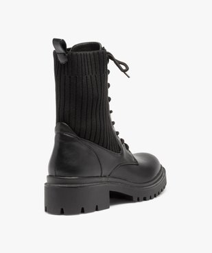 Bottines femme à semelle crantée et col chaussette vue4 - GEMO (CASUAL) - GEMO