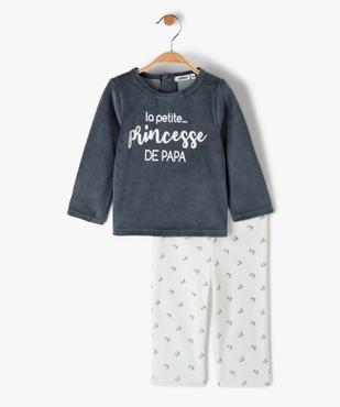 Pyjama fille en velours mix&match vue1 - GEMO(BB COUCHE) - GEMO