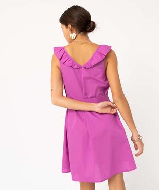 Robe femme en coton avec volant sur le col vue3 - GEMO(FEMME PAP) - GEMO