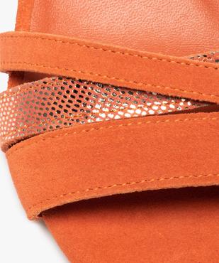 Sandales femme à talon carré dessus cuir suédé – Tanéo vue6 - TANEO - GEMO