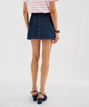 Jupe en jean courte  trapèze femme - LuluCastagnette vue4 - LULUCASTAGNETTE - GEMO