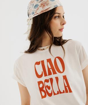 Tee-shirt manches courtes imprimé femme vue3 - GEMO 4G FEMME - GEMO