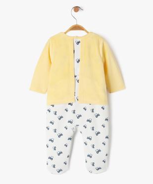 Pyjama en velours effet 2 en 1 avec motifs tracteurs bébé garçon vue3 - GEMO(BB COUCHE) - GEMO