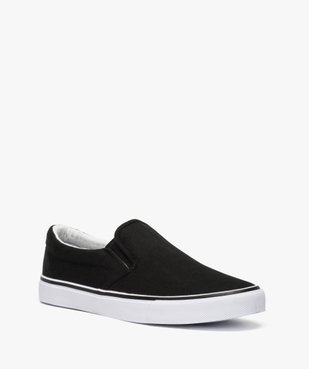 Tennis homme en toile façon slippers à élastiques Dessus uni vue2 - GEMO (HOMME) - GEMO