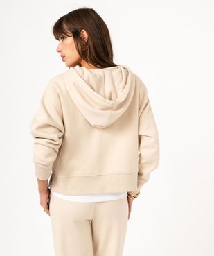 Sweat à capuche coupe courte femme vue3 - GEMO(FEMME PAP) - GEMO