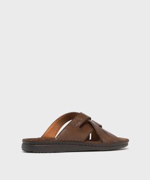 Mules en cuir confortables à brides croisées homme - Pierre Cardin vue5 - PIERRE CARDIN DIFFUSION - GEMO