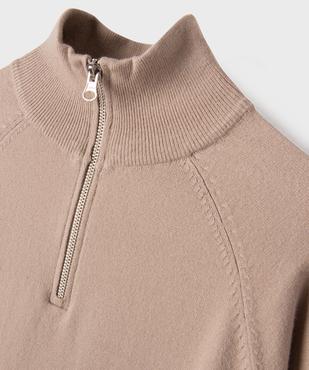 Pull col camionneur zippé en maille fine fille vue2 - GEMO (JUNIOR) - GEMO