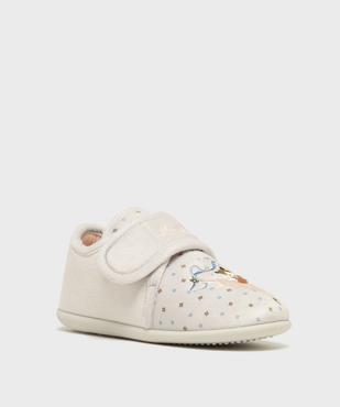 Chaussons en velours motifs danseuses fille vue2 - GEMO 4G FILLE - GEMO