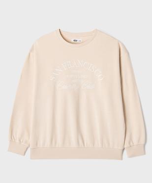 Sweat avec broderies sur le buste fille vue1 - GEMO 4G FILLE - GEMO
