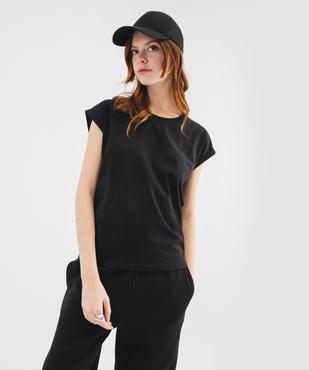 Tee-shirt à manches courtes et col rond femme vue1 - GEMO(FEMME PAP) - GEMO
