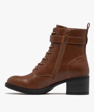 Bottines femme à talon carré et à lacets avec bride à boucle vue4 - VALENTINA BALDA - GEMO