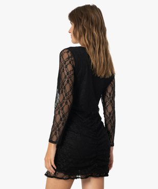 Robe femme en dentelle à manches longues vue3 - GEMO(FEMME PAP) - GEMO