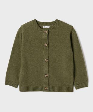 Gilet an maille à col rond fille vue1 - GEMO (ENFANT) - GEMO